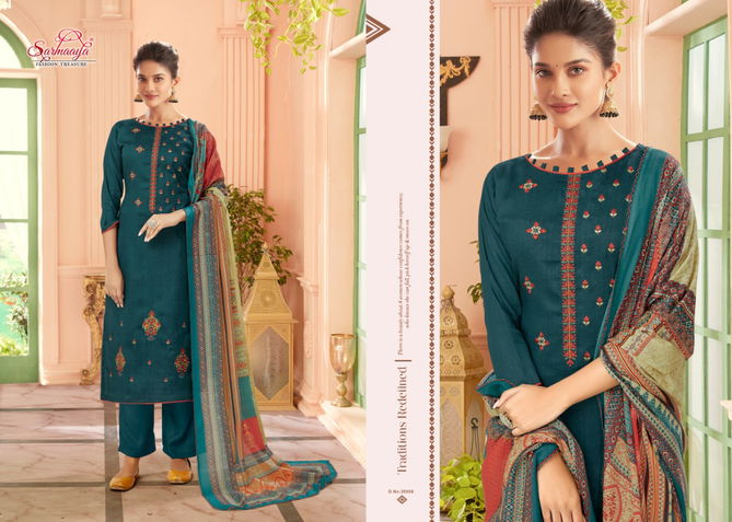 Sarmaaya Mishika  Zam Latest Fancy Festive Wear Designer Exclusive Embroidery Jam Cotton Dress Material